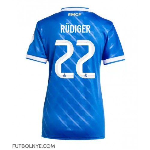 Camiseta Real Madrid Antonio Rudiger #22 Tercera Equipación para mujer 2025-26 manga corta